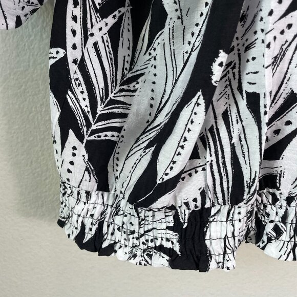 NEW $59 Lane Bryant Womens Plus 20 Floral Short Bubble Sleeve Top Shirt Blouse - Picture 8 of 9